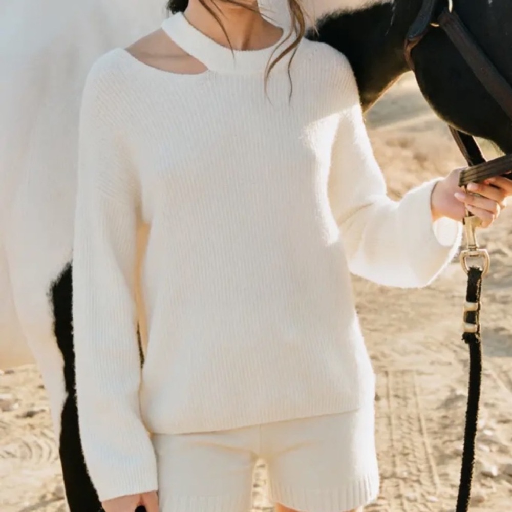 Rails Alexi Ribbed Pullover Sweater Ivory Medium SOFT